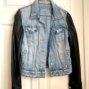Aritzia - Talula denim jacket with pleather arms